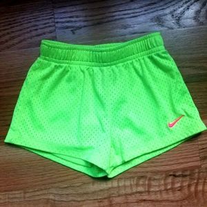 NIKE shorts. Neon Yellow with Hot Pink check. Girls size 4t.